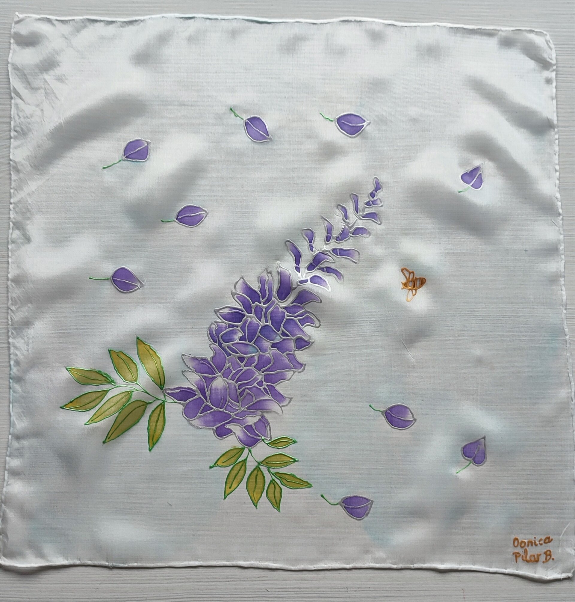 Brazalete de Seda Natural "Glicinias" Pintado a Mano - Colección Bridgerton - 2