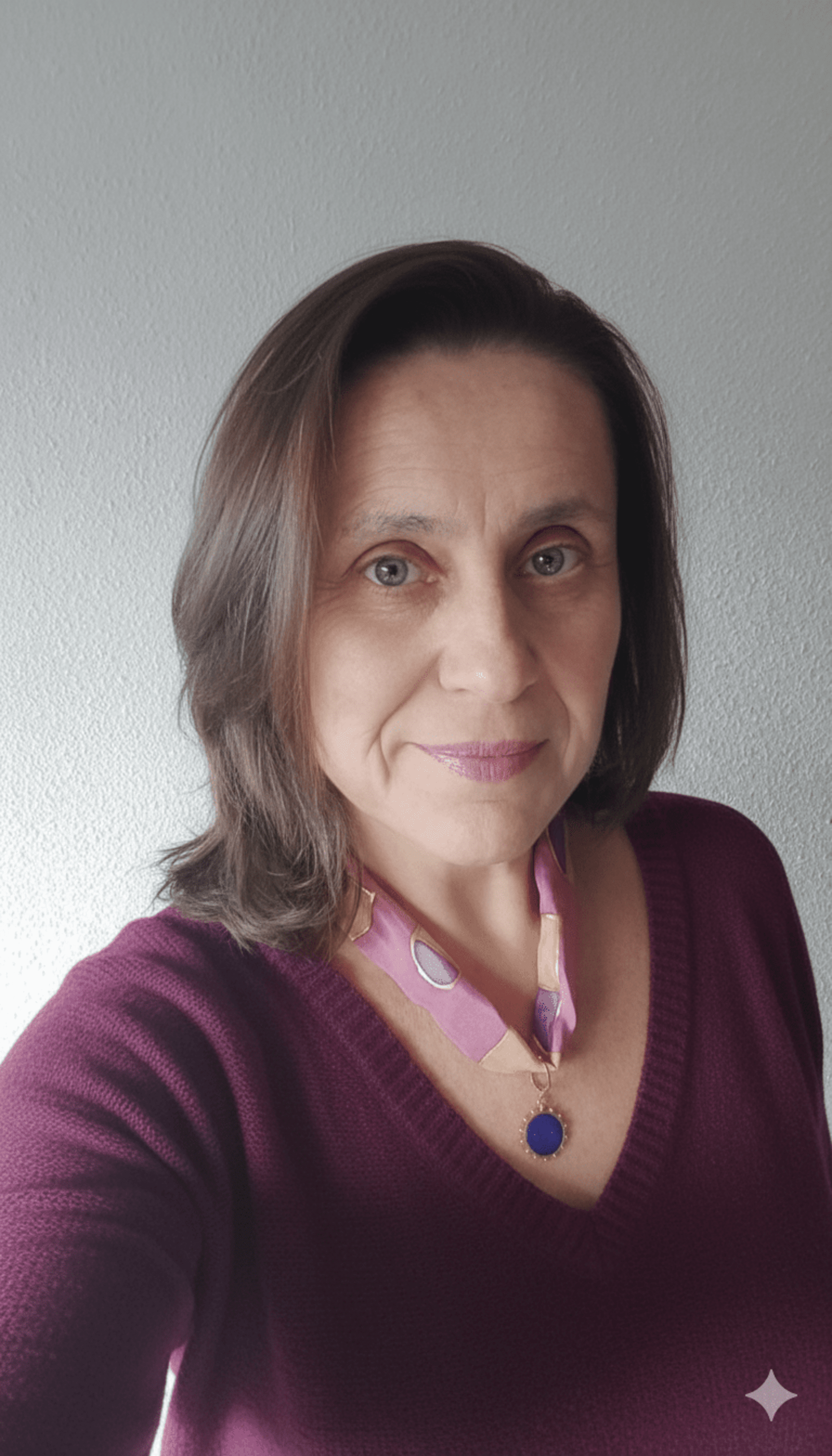 Collar con cinta de seda pintada y colgante chapado en oro - 9