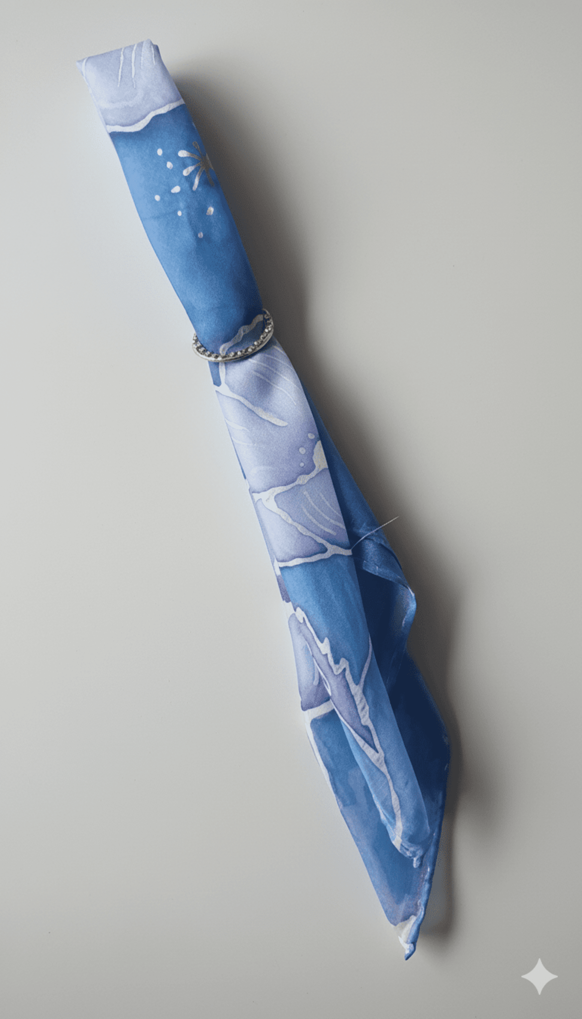 Brazalete/Pañuelo Seda Pintado a Mano con amapolas - 7