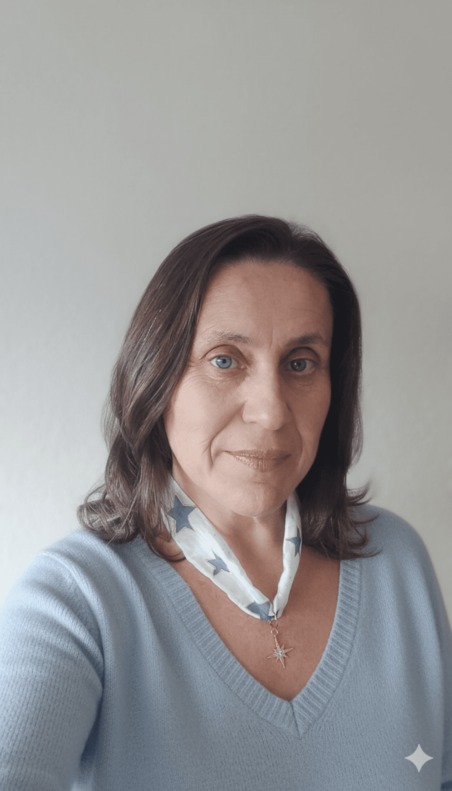 Collar de seda pintado a mano con estrellas y colgante de estrella - 4