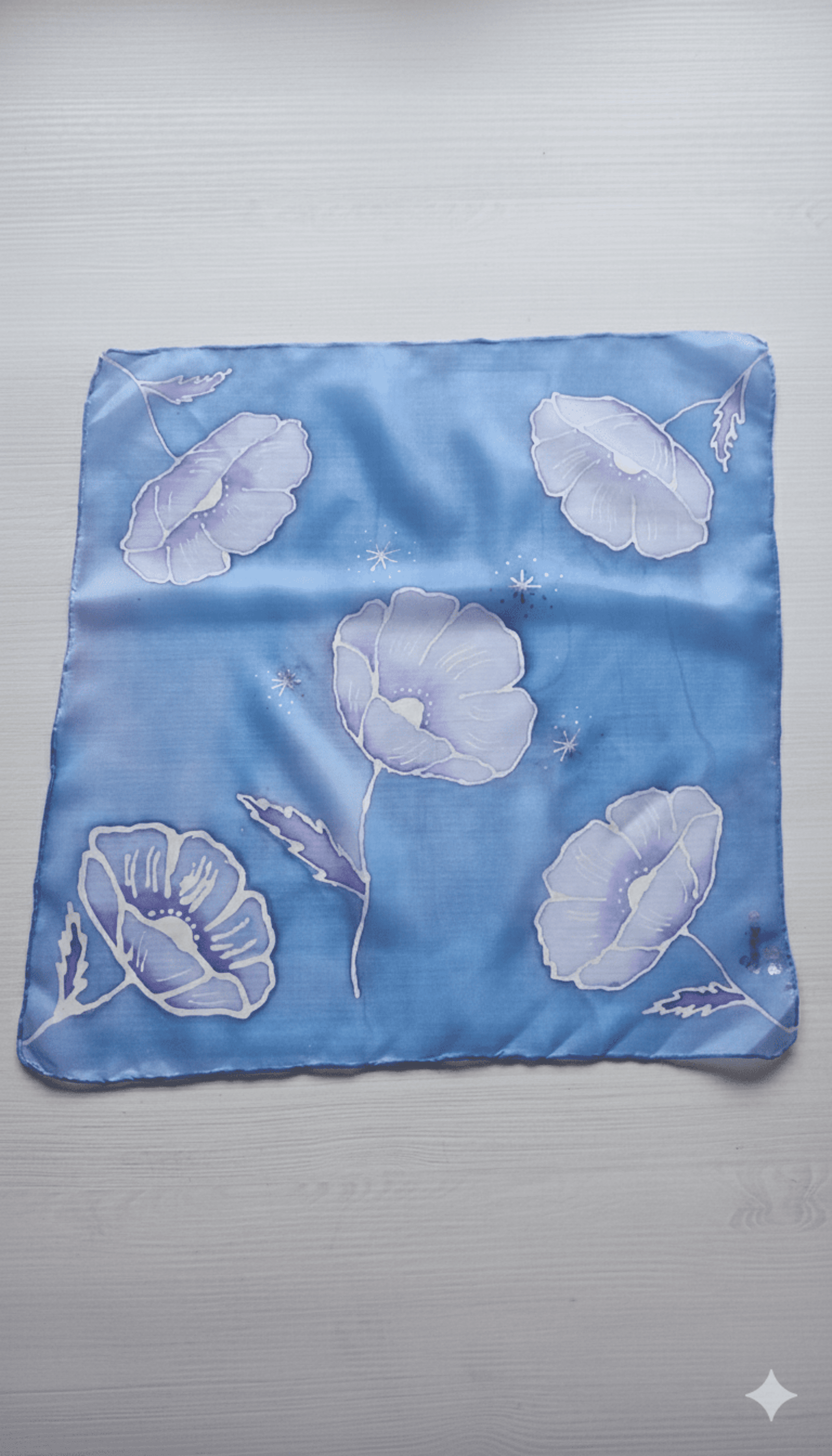 Brazalete/Pañuelo Seda Pintado a Mano con amapolas - 3