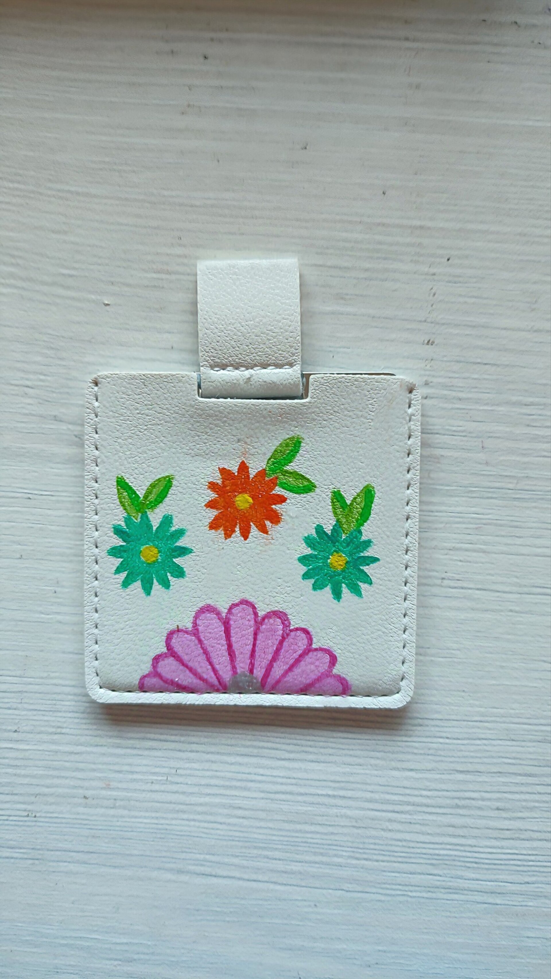 Set de Neceser y Espejo pintado a mano con margaritas - 4