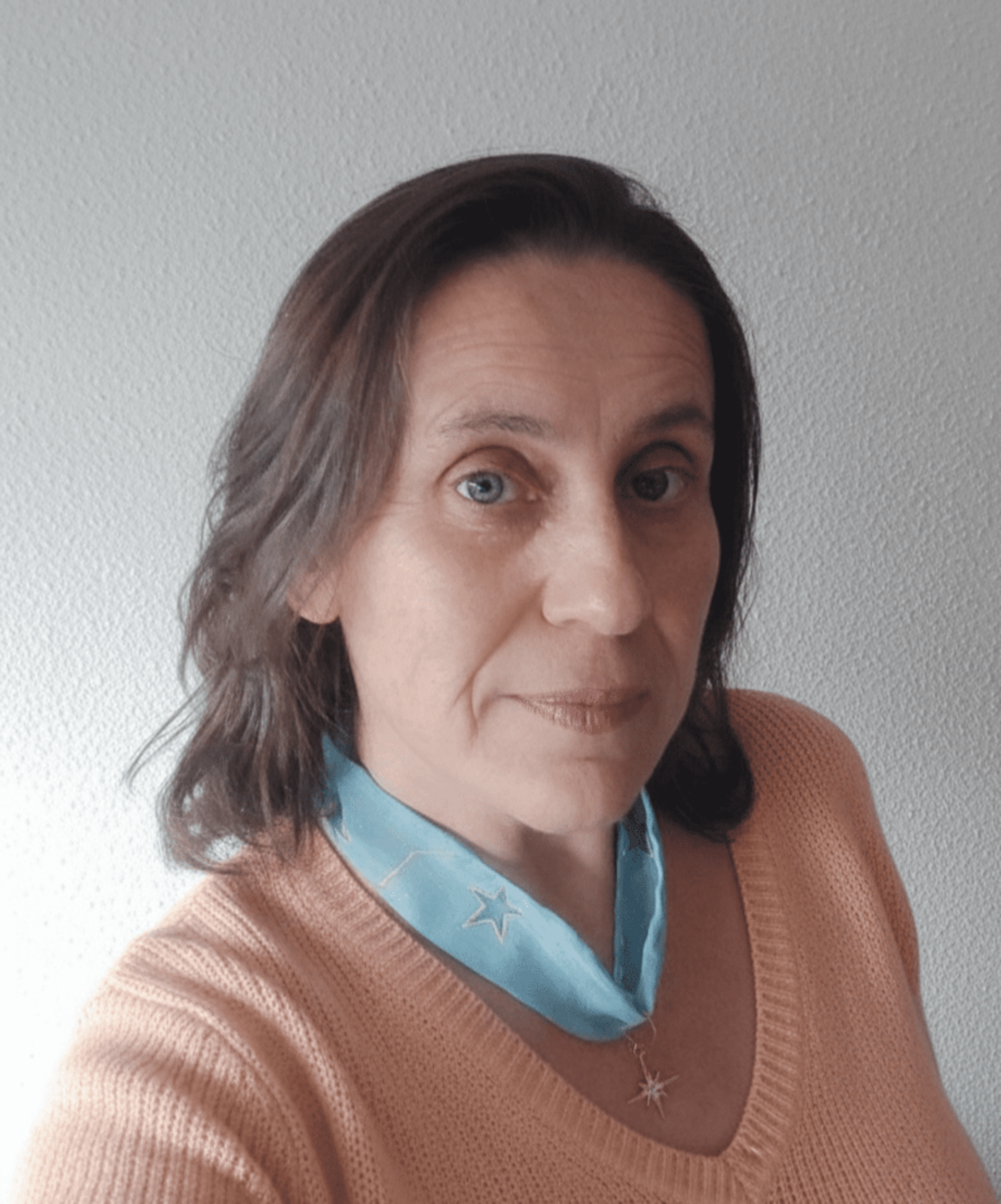 Collar de seda pintado a mano con estrellas y colgante de estrella - 7