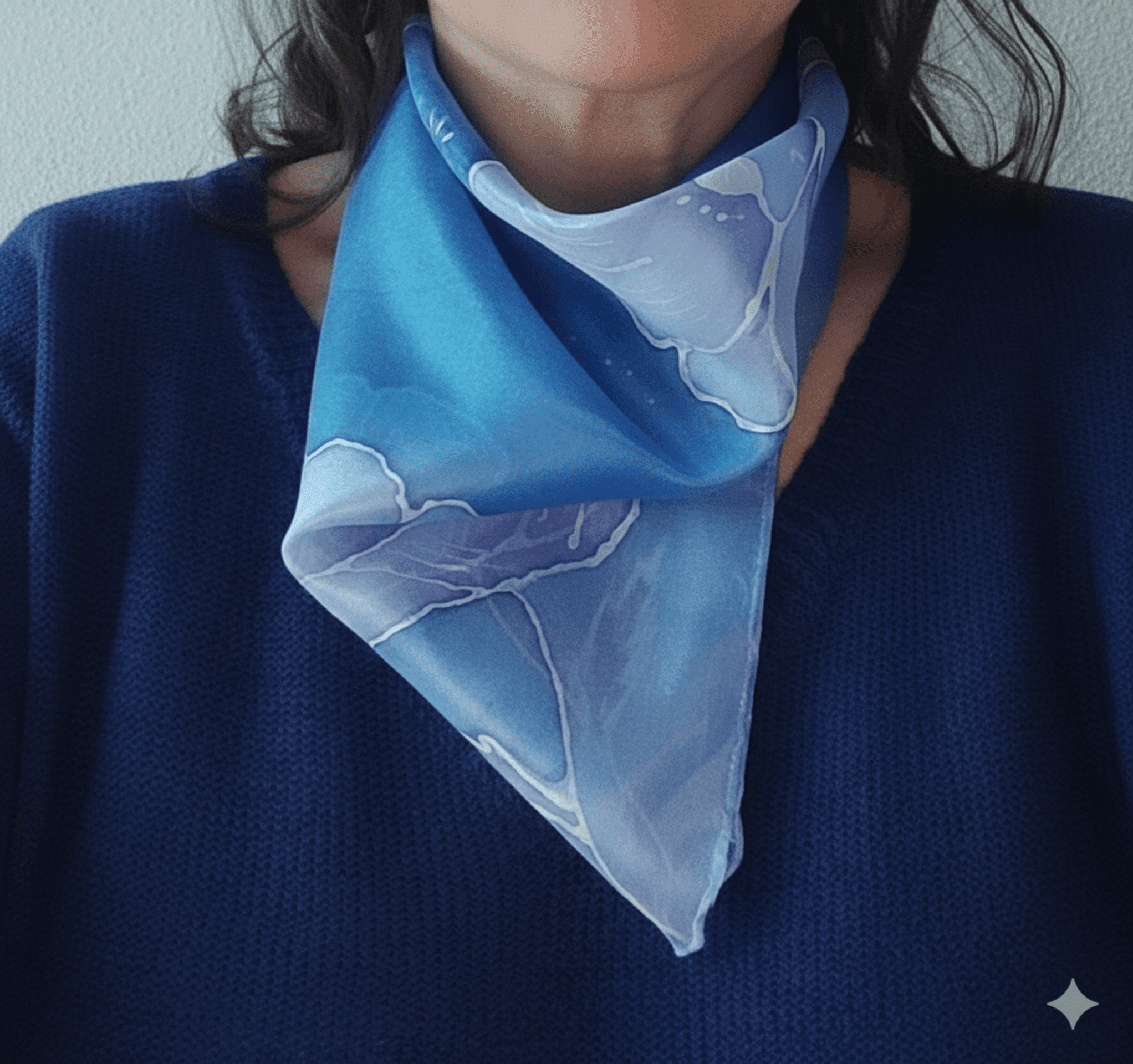 Brazalete/Pañuelo Seda Pintado a Mano con amapolas - 4