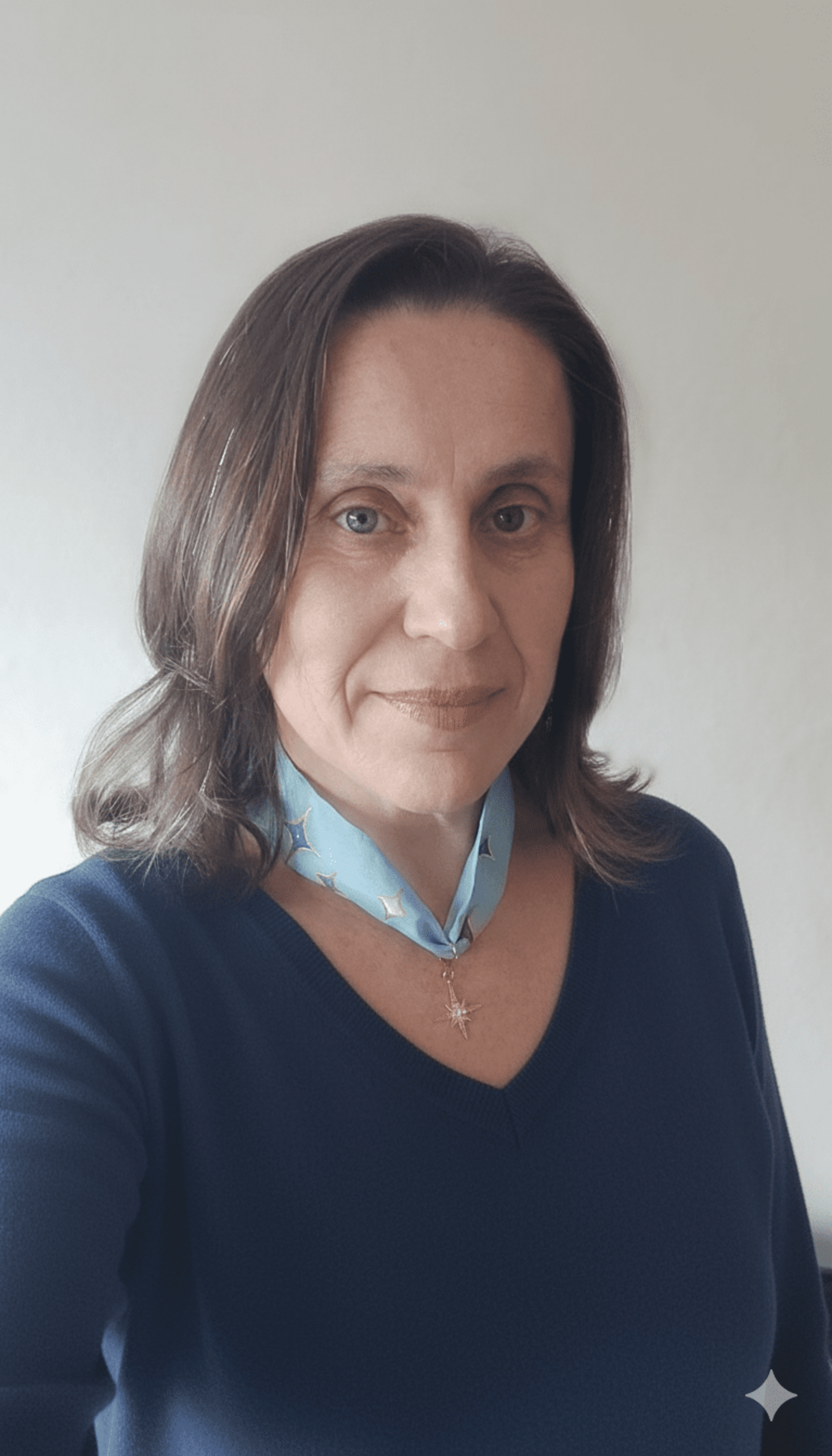 Collar de seda pintado a mano con estrellas y colgante de estrella - 2